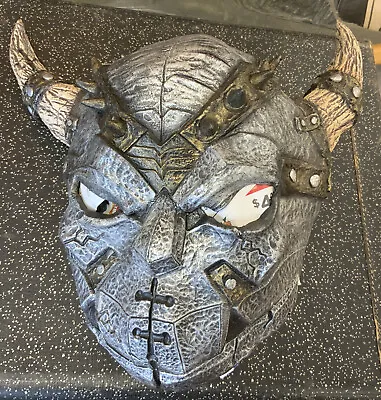 2001 Mask Illusions Horned Stone Viking Creature Latex Full Head Vintage Warrior • $15