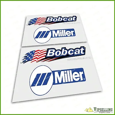 Miller USA Flag Welder Generator BOBCAT Blue Laminated Decals Stickers Set • $27.70