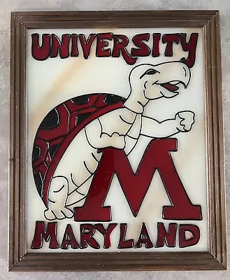 University Of Maryland Terrapins Painted Glass Framed Wall Art • $135.99