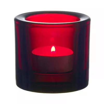  IITTALA GLASS  KIVI  Candle Holder Or Votive FINLAND MARIMEKKO  Cranberries   • $79.99
