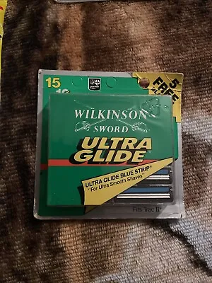 Vintage Wilkinson Sword Ultra Glide Blue Strip - 15 Twin Blades 2 Available • $18.95