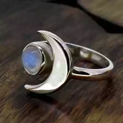 Moonstone Ring 925 Sterling Silver Band & Statement Ring Handmade Ring All Size • $12.34