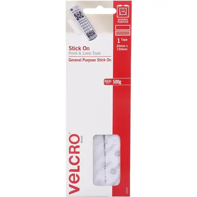 Velcro Brand Stick-On Hook And Loop Strip 20x150mm White • $15.95