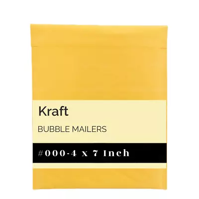 #000  Kraft Paper Bubble 4x7'' Padded Envelope Shipping Bags 500/1000/1500pcs • $30.35