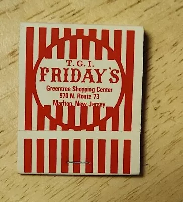 T.G.I. Friday's American Bistro Restaurant Marlton NJ Vintage Matchbook Ephemera • $9.99