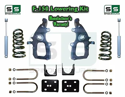 4  / 6  Drop Lowering Kit Spindles Shackles + SHOCKS FOR 04 - 08 Ford F-150 2WD • $468.15