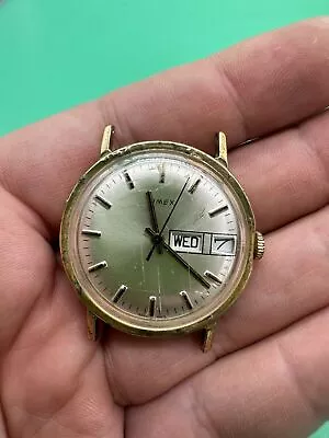 Vintage 1960s 1970s Day/Date Working Mechanical Wind Up Watch ONLY Timex No Band • $39.99