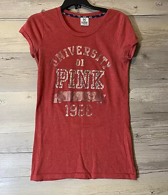 Victoria’s Secret University Of PINK Fitted T-Shirt Women’s Juniors Sz Small B4 • $17.95