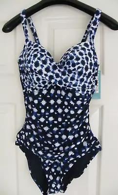 M&s Marks & Spencer Blue Swimsuit Upf 50+ Uk 10 Bnwt • £14.99