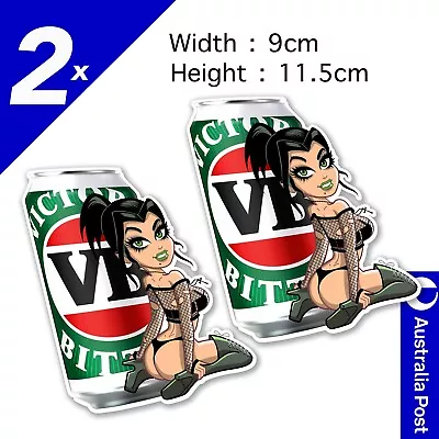 VB Sexy Goth On Knees Victoria Bitter Beer Can Off Road Hilux Stickers • $8