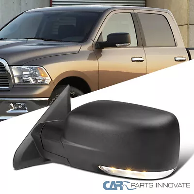 Fit 09-12 Dodge Ram 1500 Power Heated Driver Side Black Mirror+LED Signal+Puddle • $92.95