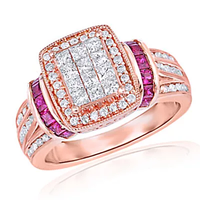 1 CT. T.W. Cubic Zirconia & Lead Glass-Filled Ruby Ring • $1965.81