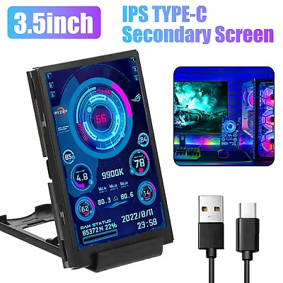 3.5  USB TYPE-C Secondary Screen IPS CPU GPU RAM Monitor Display Freely AIDA64 • $25.48