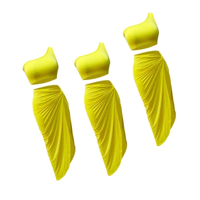 £14.56 • Buy  1 Set Of Plus-size Dress Pleated Solid Color Skirt Casual Suit Coat And Skirt