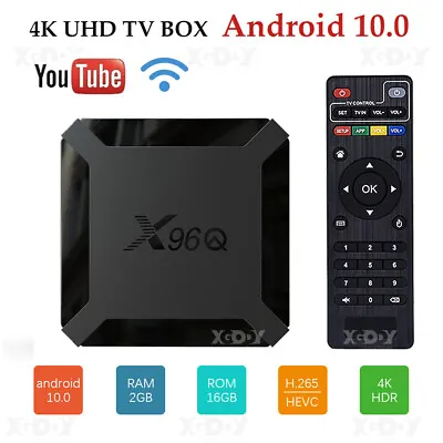 2022 Android 10.0 OS 2GB 16GB UK Smart TV BOX Quad Core WIFI 4K 3D Media Player • £26.04