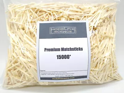 Modelfix Scenics 15000 Wooden Matchsticks -  Headless Match Splints Model Making • £21.99