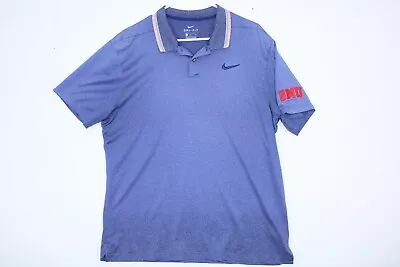 Nike Dri Fit SMU Mustangs Men's Large Blue Striped Performance Golf Polo Shirt • $24.99