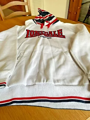 White With Union Jack Hood Hoodie  Size Small • £3.99