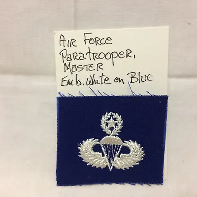 Vintage Military Patch Air Force Master Paratrooper Blue Variant • $11.09