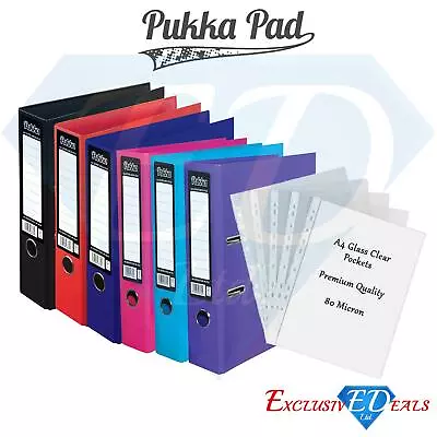 Pukka A4 Lever Arch Files Assorted Or 20 Clear Plastic Punch Pockets • £19.95