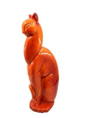$150 • Buy 15  Vintage ROYAL HAEGER Pottery ORANGE Winking SIAMESE CAT Art Deco MCM Ceramic