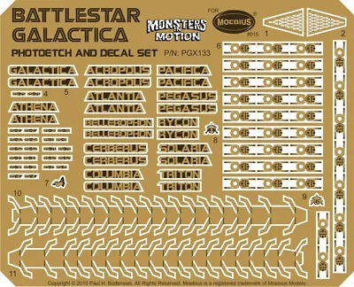 Battlestar Galactica 2003 Galactica Model Photoetch & Decal Set Moebius 18SPG02 • $39.99