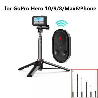 Wireless Bluetooth Remote Control Selfie Stick Tripod For Gopro Hero 10 9 8 MAX • $56.18