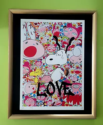 DEATH NYC Hand Signed LARGE Print Framed 16x20in COA SNOOPY MURAKAMI LOVE ^ • $295