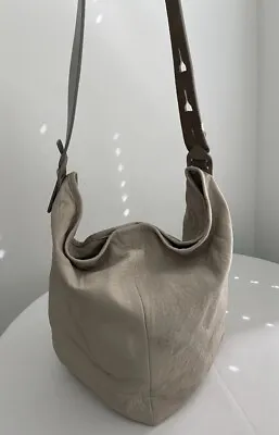 J.Jill Women Sand Leather Hobo Shoulder Handbag • $30