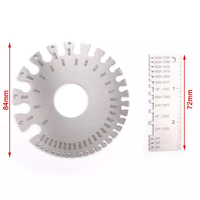 2PCS Standard Stainless Steel Dual Sided Round Poles Wire Gauge +Thickness Gauge • $13.26