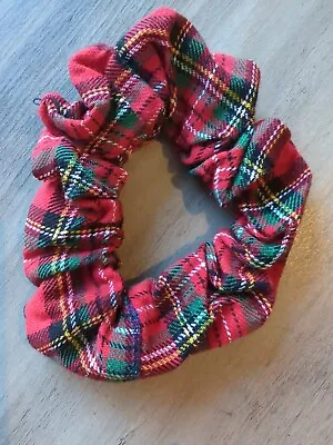 Handmade Red Tartan Hair Scrunchie • £1.50