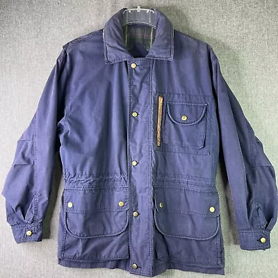$28.88 • Buy Vintage GANT Chore Coat Plaid Flannel Lined Barn Jacket Cinch Waist Hidden Hood