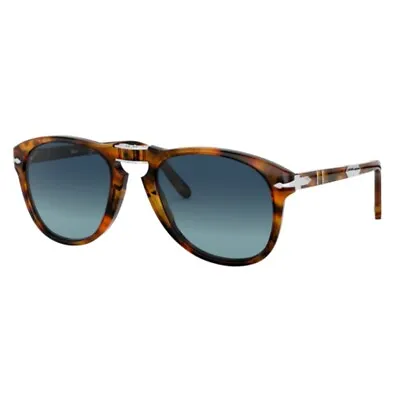 $279 • Buy Persol Steve Mcqueen 714SM 108/S3 Caffe Blue Gradient Polarized Sunglasses Fold