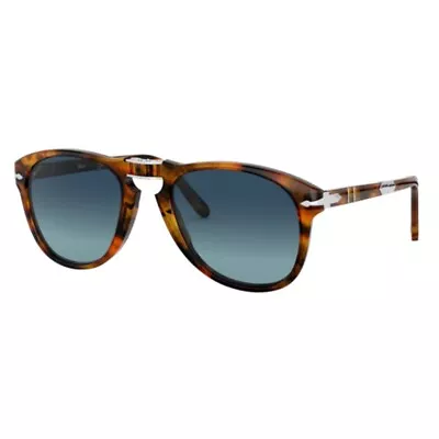 $279 • Buy Persol Steve Mcqueen 714SM 108/S3 Caffe Blue Gradient Polarized Sunglasses Fold