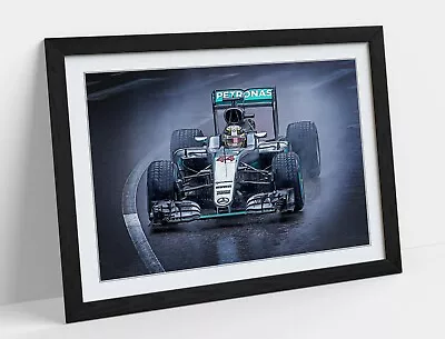 Lewis Hamilton Mercedes F1 Framed Poster Picture Paper Print Artwork -black • £37.99