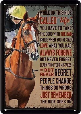£6.99 • Buy HORSE & JOCKEY WHILE ON THIS RIDE CALLED LIFE QUOTE POEM METAL SIGN PLAQUE