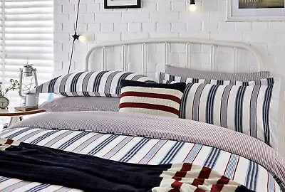 £27.99 • Buy Duvet Set Superking Blue Falmouth Nautical Bedding Oxford Pillow Cases Bnwt