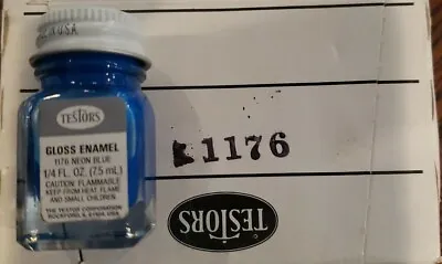 TESTORS PAINT NEON BLUE FLUORESCENT ENAMEL 1/4oz JAR Plastic Model Car TES1176  • $5.49