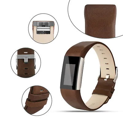 $13.89 • Buy Wrist Watch Band Genuine Leather Strap Replacement For Fitbit Charge 2 Wristband