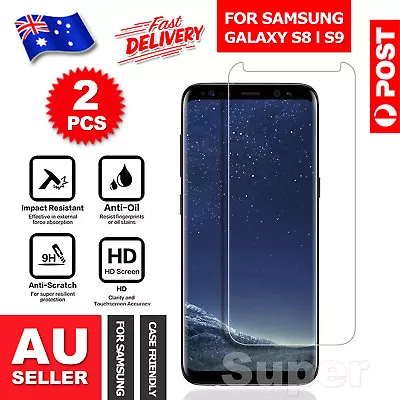 2x For Samsung Galaxy S9 S8+ Plus Note 8 Tempered Glass Screen Protector Film • $5.95