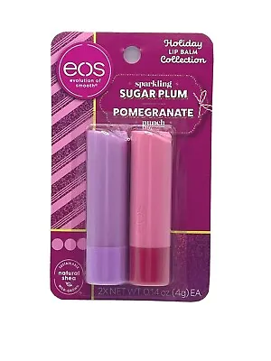 Limited Edition EOS Sparkling Sugar Plum + Pomegranate Punch Shea Lip Balm Set • $15.19