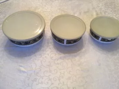 Three Metal Mikasa Arabella Bowls With Lids • $20