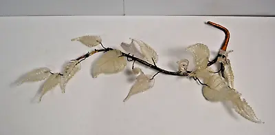 Vintage Venetian Murano Clear Glass Leaves Vine Branch Twists Hanging Stunning • $100