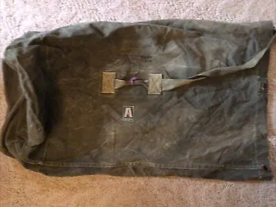 Vintage Navy Military Duffle Sea Bag Top Load Square Bottom Large 37  WW2 WWII • $36.09