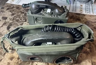 (2) US Army Field Telephone Set TA-312/PT Vintage Military Radio Phone. • $285