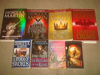 Fantasy Book LOT Hobbit LOTR Game Of Thrones Wild Cards Kings George R R Martin • $19.95
