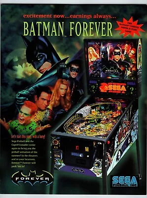 Batman Forever Pinball Flyer Original Game 8.5  X 11  Advertising Superhero • $15.30