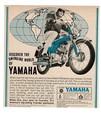 1966 YAMAHA Twin Jet 100 Motorcycle Vintage Print Ad • $8.95