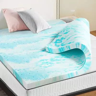 Mattress Topper Memory Foam Cooling Gel Swirl Infused Topper For Back Pain Y1 • $38.99