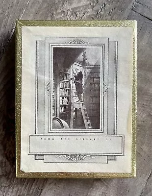 Antioch Publishing 49 Bookplates Tall Library Man Ladder Box AB USA Made VTG • $14.16